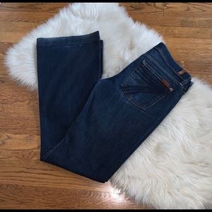 7famk dojo wide leg trouser stretch jeans size 28